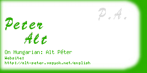 peter alt business card
